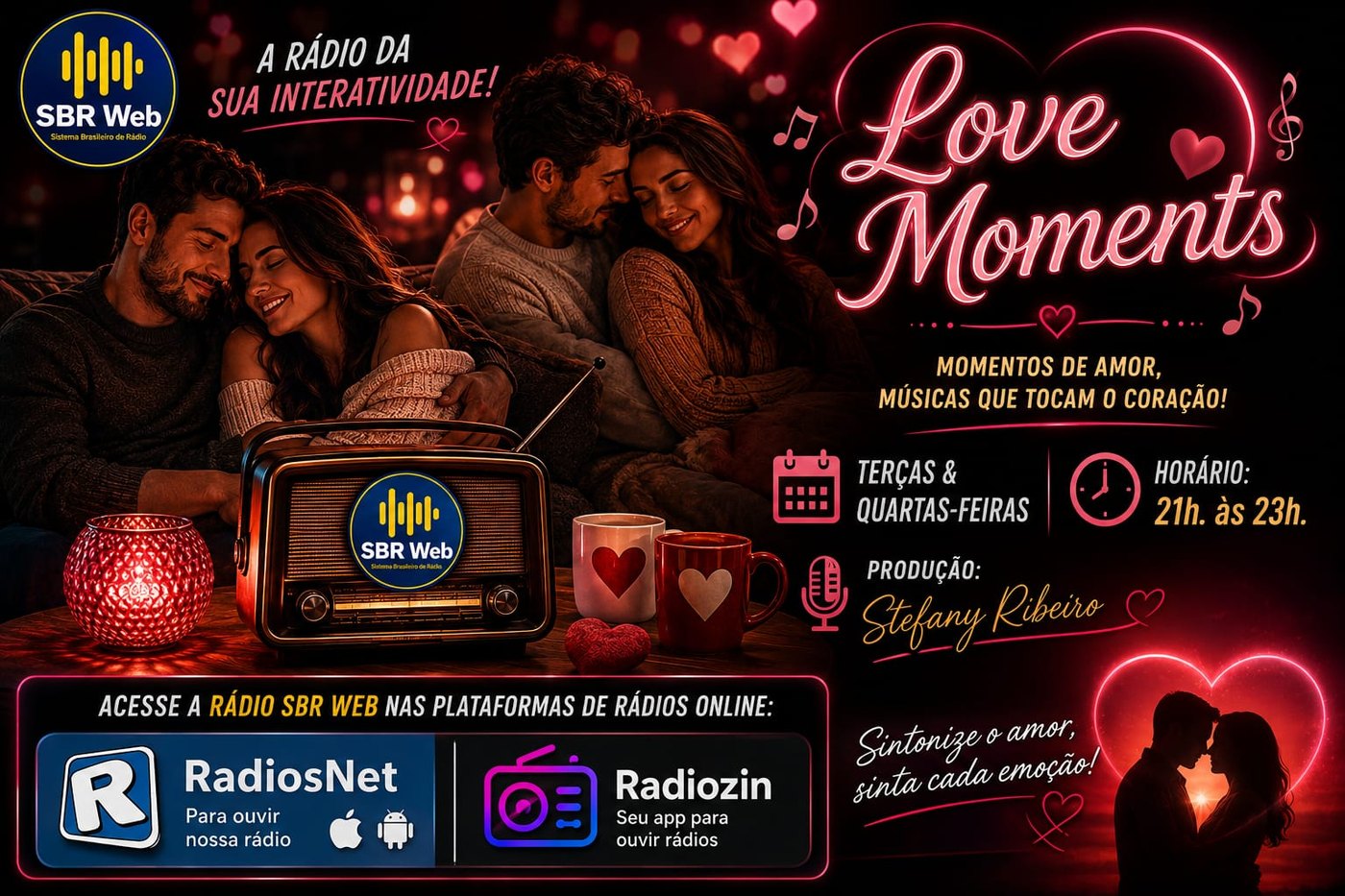 Programa Love Moments, momentos de amor e músicas que tocam o coração, na SBR Web